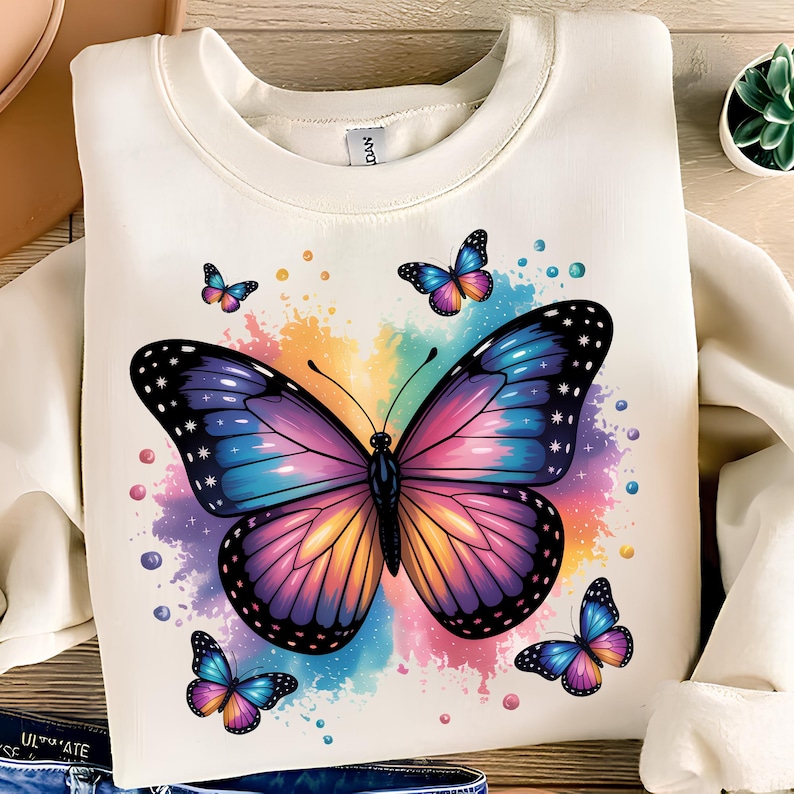 Butterfly T Shirt Design Trendy Png Sweatshirt Design Instant Download Sublimation Designs Digital Download DTF Png