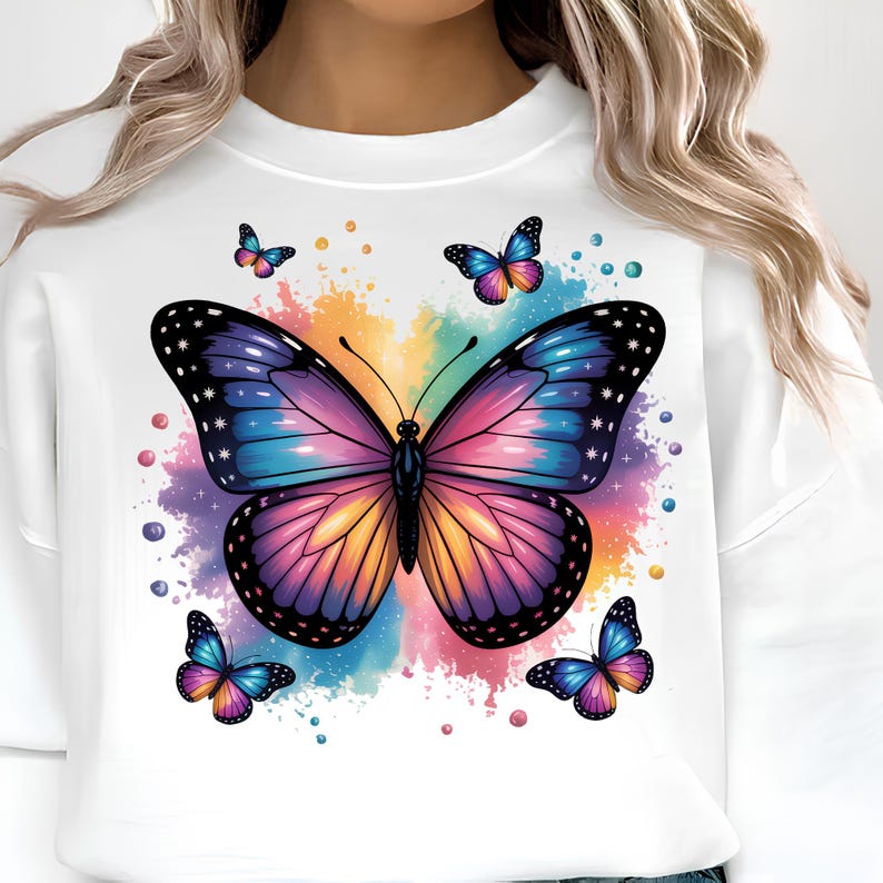 Butterfly T Shirt Design Trendy Png Sweatshirt Design Instant Download Sublimation Designs Digital Download DTF Png