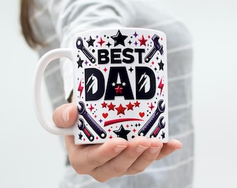 Best Dad Mug Wrap 11 Oz & 15 Oz Mug Wrap 3d Mug Wrap Worlds Best Dad Coffee Mug Png Sublimation Designs Digital Download