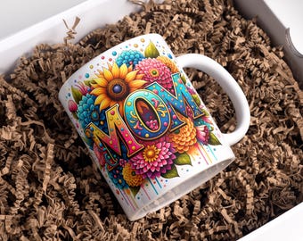 Floral Mama Mug Wrap: Mother's Day Coffee Mug PNG (Digital Download)