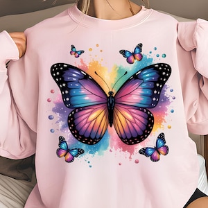 Butterfly T Shirt Design Trendy Png Sweatshirt Design Instant Download Sublimation Designs Digital Download DTF Png