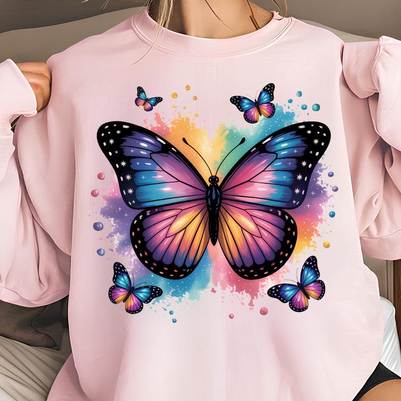 Butterfly T Shirt Design Trendy Png Sweatshirt Design Instant Download Sublimation Designs Digital Download DTF Png