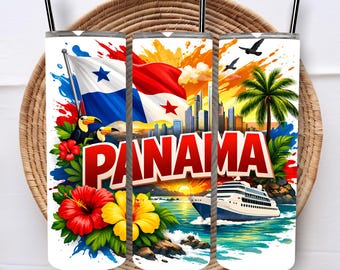 Panama vlag Tumbler Wrap 20 Oz Tumbler Wrap Panama Skinny Tumbler Wrap Sublimatie ontwerpen Digitale Download Instant Download