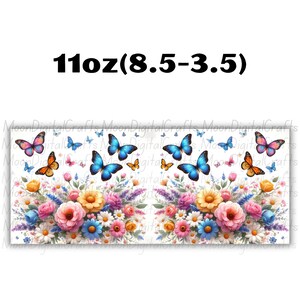 Butterfly Mug Wrap Sublimation Designs 11oz & 15oz Coffee Mug PNG Marble Mug Wrap Flower Mug Wrap Floral Mug Wrap Digital Download