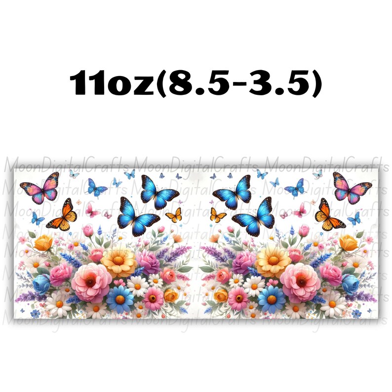 Butterfly Mug Wrap Sublimation Designs 11oz & 15oz Coffee Mug PNG Marble Mug Wrap Flower Mug Wrap Floral Mug Wrap Digital Download