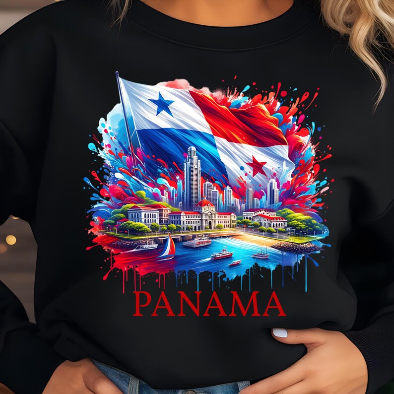 Panama Png T-Shirt Design Trendy Png Panama Flag Png Sublimation Design Digital Download Patriotic Png Instant Download Dtf Png