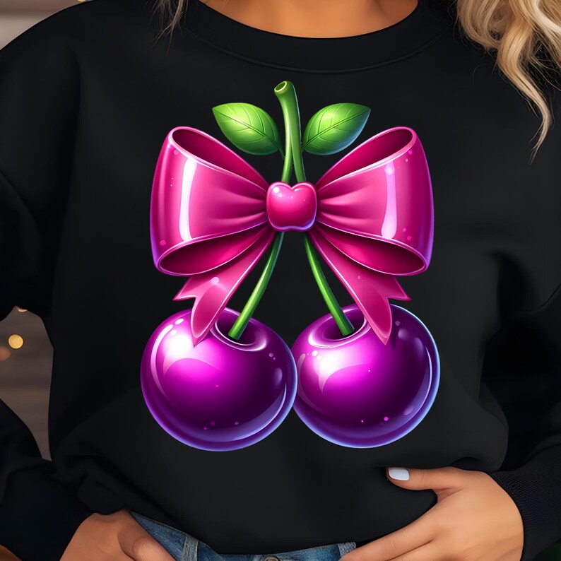 Cherry Png Sublimation Designs Cherry Bow Png Coquette Png Trendy Png Sweatshirt Design Cheery Sublimation Design Digital Download