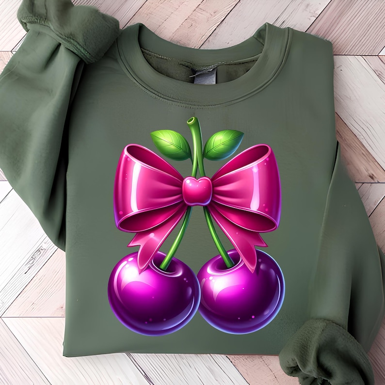 Cherry Png Sublimation Designs Cherry Bow Png Coquette Png Trendy Png Sweatshirt Design Cheery Sublimation Design Digital Download