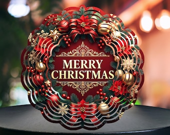 Merry Christmas Wind Spinner Png Garden Wind Spinner Christmas Decoration Sublimation Designs Digital Download