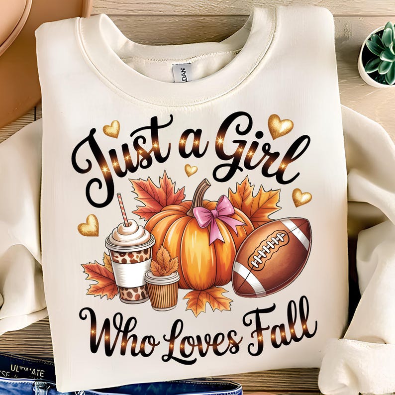 Just A Girl Who Loves Fall T-Shirt Design Fall Png Design Trendy Fall Png Fall Vibes Png Sublimation Designs Digital Download