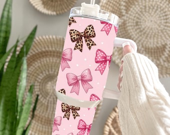 Coquette Bow 40 Oz Tumbler Wrap Trendy Tumbler Wrap Stanley 40oz Tumbler Girly Tumbler Wrap Sublimation Designs Digital Download