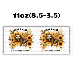 Sloth Mug Wrap 11 Oz & 15 Oz Mug Wrap Coffee Mug Png 3D Mug Wrap Sublimation Designs Digital Download Instant Download