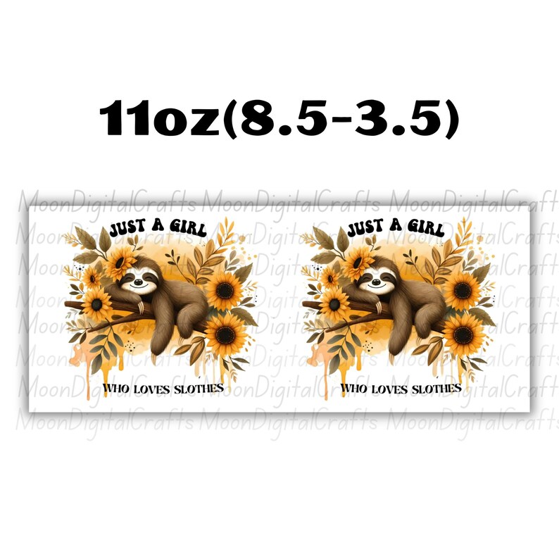 Sloth Mug Wrap 11 Oz & 15 Oz Mug Wrap Coffee Mug Png 3D Mug Wrap Sublimation Designs Digital Download Instant Download