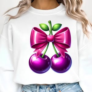 Cherry Png Sublimation Designs Cherry Bow Png Coquette Png Trendy Png Sweatshirt Design Cheery Sublimation Design Digital Download
