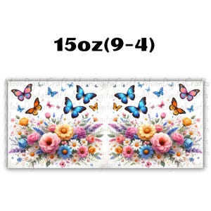 Butterfly Mug Wrap Sublimation Designs 11oz & 15oz Coffee Mug PNG Marble Mug Wrap Flower Mug Wrap Floral Mug Wrap Digital Download