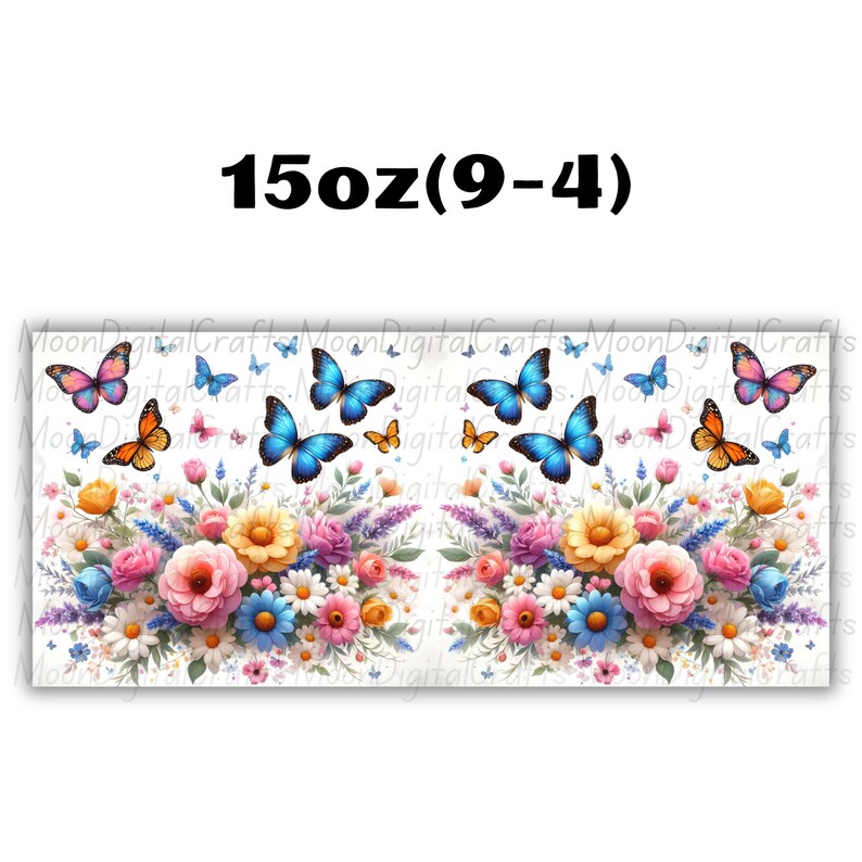Butterfly Mug Wrap Sublimation Designs 11oz & 15oz Coffee Mug PNG Marble Mug Wrap Flower Mug Wrap Floral Mug Wrap Digital Download