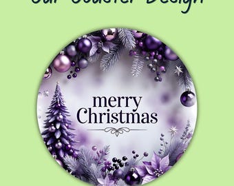 Christmas Car Coaster Png Merry Christmas Car Coaster Designs Christmas Gift Round Coaster Png Sublimation Designs Digital Download