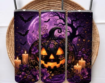Halloween Tumbler Wrap 20oz Tumbler Wrap Pumpkin Tumbler Wrap Skinny Tumbler Wrap Digital Download Sublimation Designs