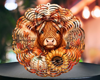 Fall Wind Spinner Png Autumn Wind Spinners Fall Highland Cow Wind Spinner Sublimation Designs Digital Download Instant Download