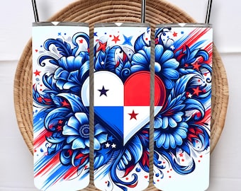 Bekerverpakking Panama-vlag, 20 oz magere sublimatie beker (digitale download)