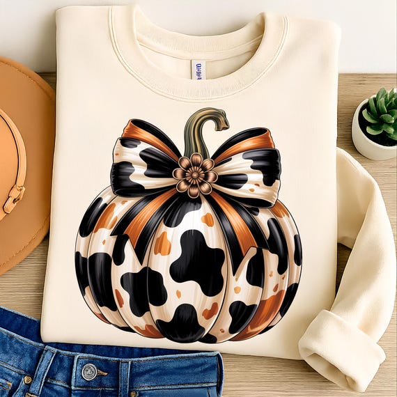 Leopard Pumpkin Bow PNG: Coquette T-Shirt Design (Digital Download)