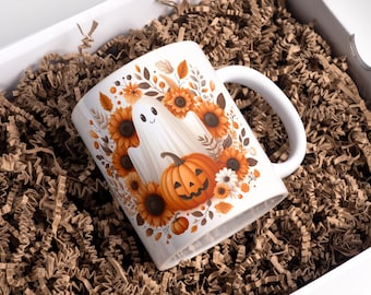 Spooky Ghost 3D Mug Wrap Sublimation Design (Digital Download)