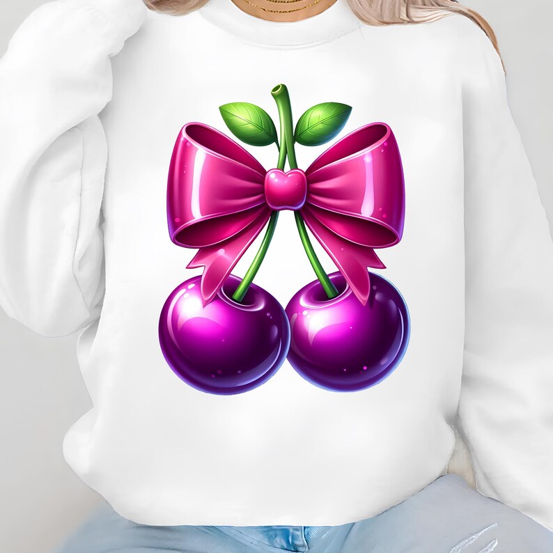 Cherry Png Sublimation Designs Cherry Bow Png Coquette Png Trendy Png Sweatshirt Design Cheery Sublimation Design Digital Download