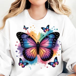 Butterfly T Shirt Design Trendy Png Sweatshirt Design Instant Download Sublimation Designs Digital Download DTF Png