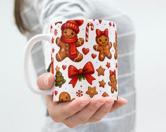 Gingerbread Mug Wrap, Coquette Sublimation Design (Digital Download)