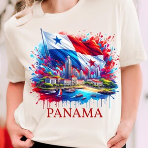 Panama Png T-Shirt Design Trendy Png Panama Flag Png Sublimation Design Digital Download Patriotic Png Instant Download Dtf Png