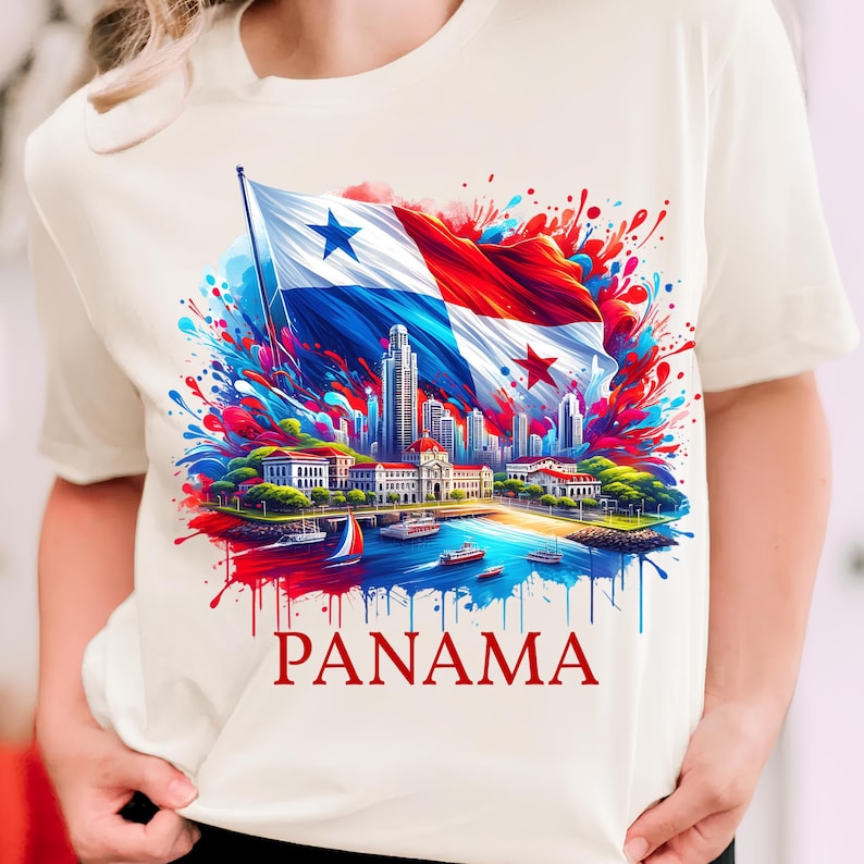 Panama Png T-Shirt Design Trendy Png Panama Flag Png Sublimation Design Digital Download Patriotic Png Instant Download Dtf Png