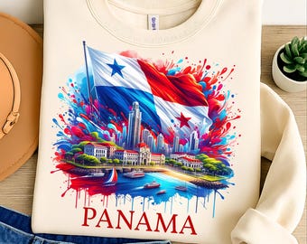Panama Flag PNG: Patriotic T-Shirt Design (Digital Download 5000x5000px)
