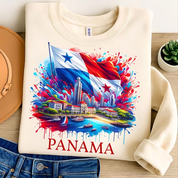 Panama Flag PNG: Patriotic T-Shirt Design (Digital Download 5000x5000px)
