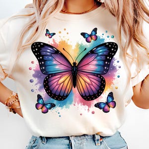 Butterfly T Shirt Design Trendy Png Sweatshirt Design Instant Download Sublimation Designs Digital Download DTF Png