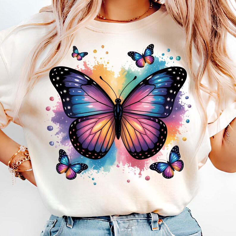 Butterfly T Shirt Design Trendy Png Sweatshirt Design Instant Download Sublimation Designs Digital Download DTF Png