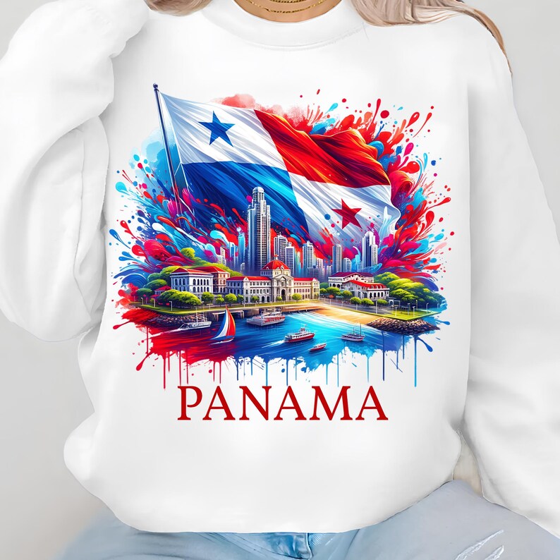 Panama Png T-Shirt Design Trendy Png Panama Flag Png Sublimation Design Digital Download Patriotic Png Instant Download Dtf Png