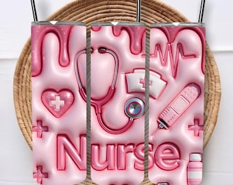 Inflated Nurse 20oz Tumbler Wrap, Medical Sublimation Design (Digital Download)
