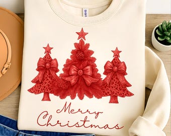 Retro kerst-png: T-shirtontwerp, kerstboom, Coquette Vibes (digitale download)