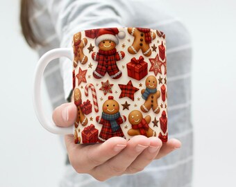 Gingerbread Man Mug Wrap, Christmas Sublimation Design (Digital Download)