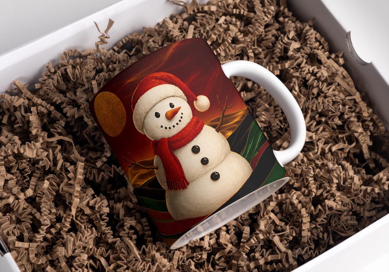 Snowman Mug wrap 11 Oz & 15 Oz Mug Wrap Coffee Mug Png 3D mug Wrap Sublimation Designs Digital Download Instant Download