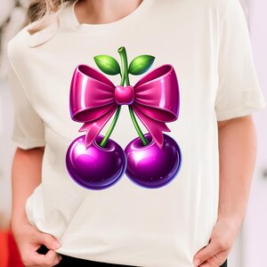 Cherry Png Sublimation Designs Cherry Bow Png Coquette Png Trendy Png Sweatshirt Design Cheery Sublimation Design Digital Download