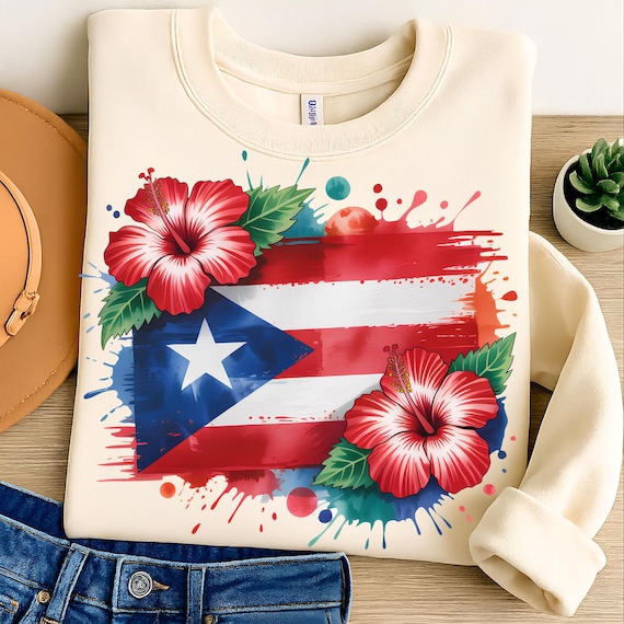 Puerto Rico Flag T-Shirt Design: Sublimation PNG (Digital Download 5000x5000px)