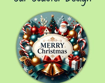 Christmas Car Coaster Png Merry Christmas Car Coaster Designs Christmas Gift Round Coaster Png Sublimation Designs Digital Download