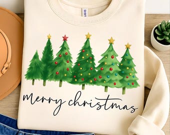 Ontwerp met retrokerst-png T-shirt: kerstboom (digitale download)