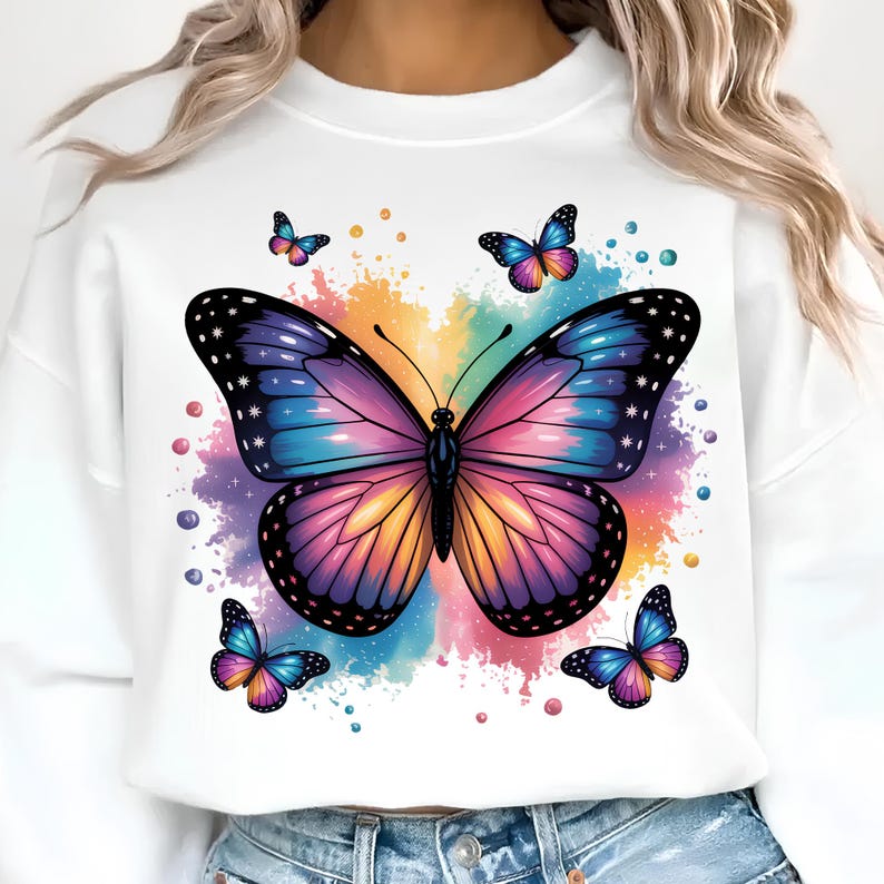 Butterfly T Shirt Design Trendy Png Sweatshirt Design Instant Download Sublimation Designs Digital Download DTF Png