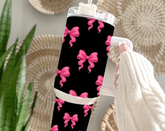 Coquette Bow 40 Oz Tumbler Wrap Trendy Tumbler Wrap Stanley 40oz Tumbler Girly Tumbler Wrap Sublimation Designs Digital Download