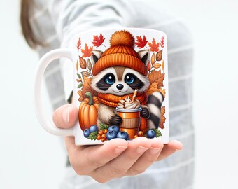 Fall Pumpkin Mug Wrap: Sublimation Design, 11oz & 15oz (Digital Download)