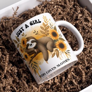 Sloth Mug Wrap 11 Oz & 15 Oz Mug Wrap Coffee Mug Png 3D Mug Wrap Sublimation Designs Digital Download Instant Download