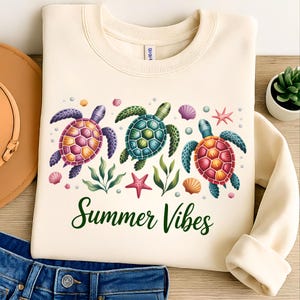 Summer Vibes Png Turtle Png T-Shirt Design Sea Turtle Png Beach Shirt Png Sublimation designs Digital Download Dtf Designs