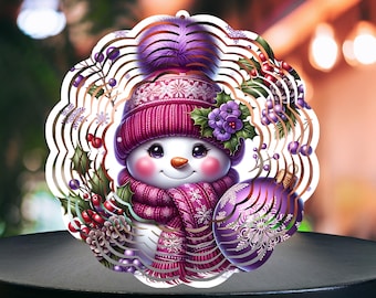 Christmas Snowman Wind Spinner PNG: Sublimation Designs (Digital Download)